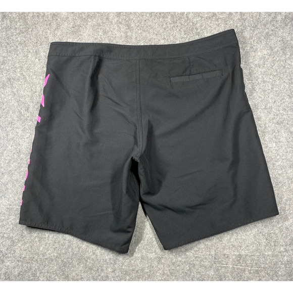 Hurley Swim Shorts Mens Black Pink Large? Side Logo 8.5" Inseam - Picture 12 of 15